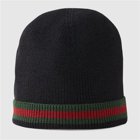 gucci knit hat with signature web detail|gucci men hats size large.